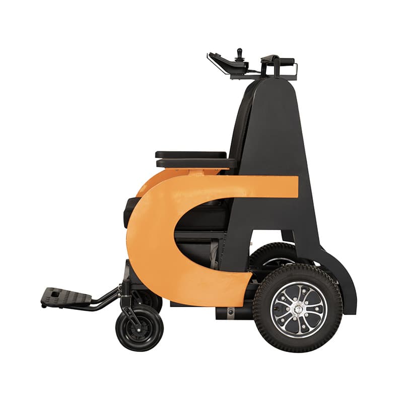 YSE114 Heavy Duty Electric Wheelchair - Side View Orange Color