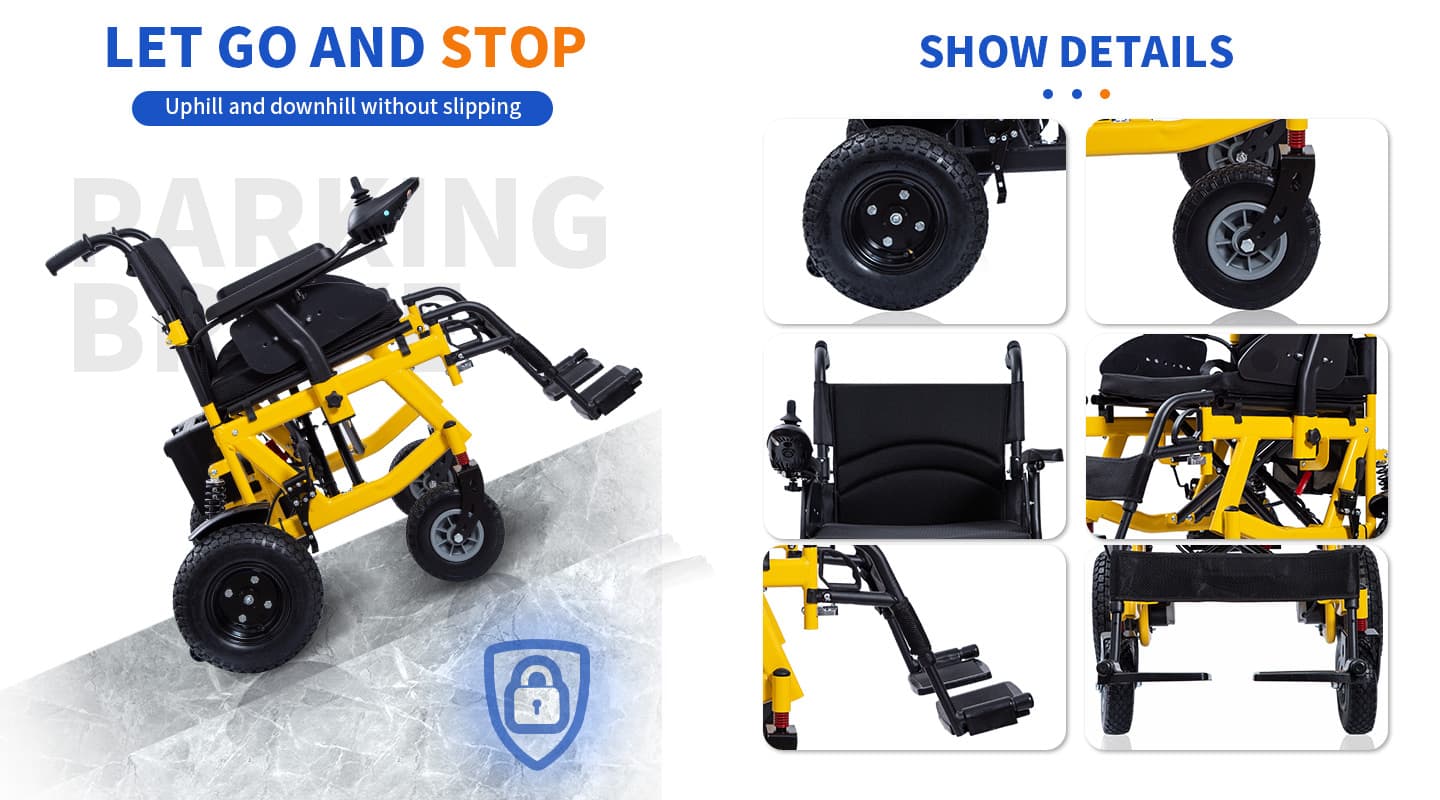 YSE126 Steel Folding Electric Wheelchair - Size Diagram